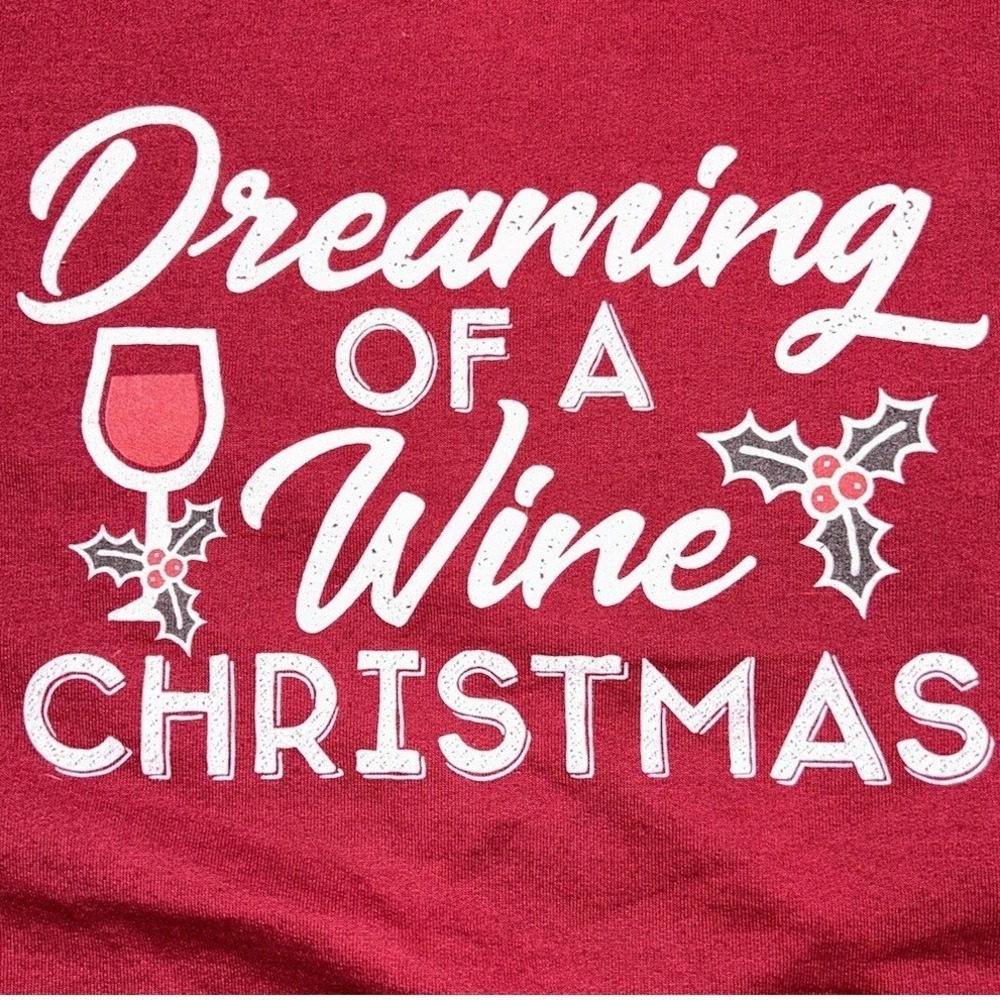 Womens Sweatshirt 5XL Red Burgundy DREAMING OF A WINE CHRISTMAS Pullover